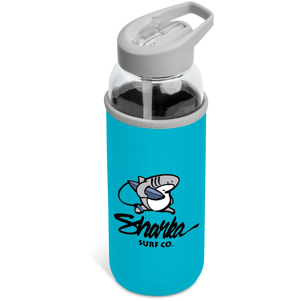Kooshty Sipper Neo Glass Water Bottle – 850ml CYAN