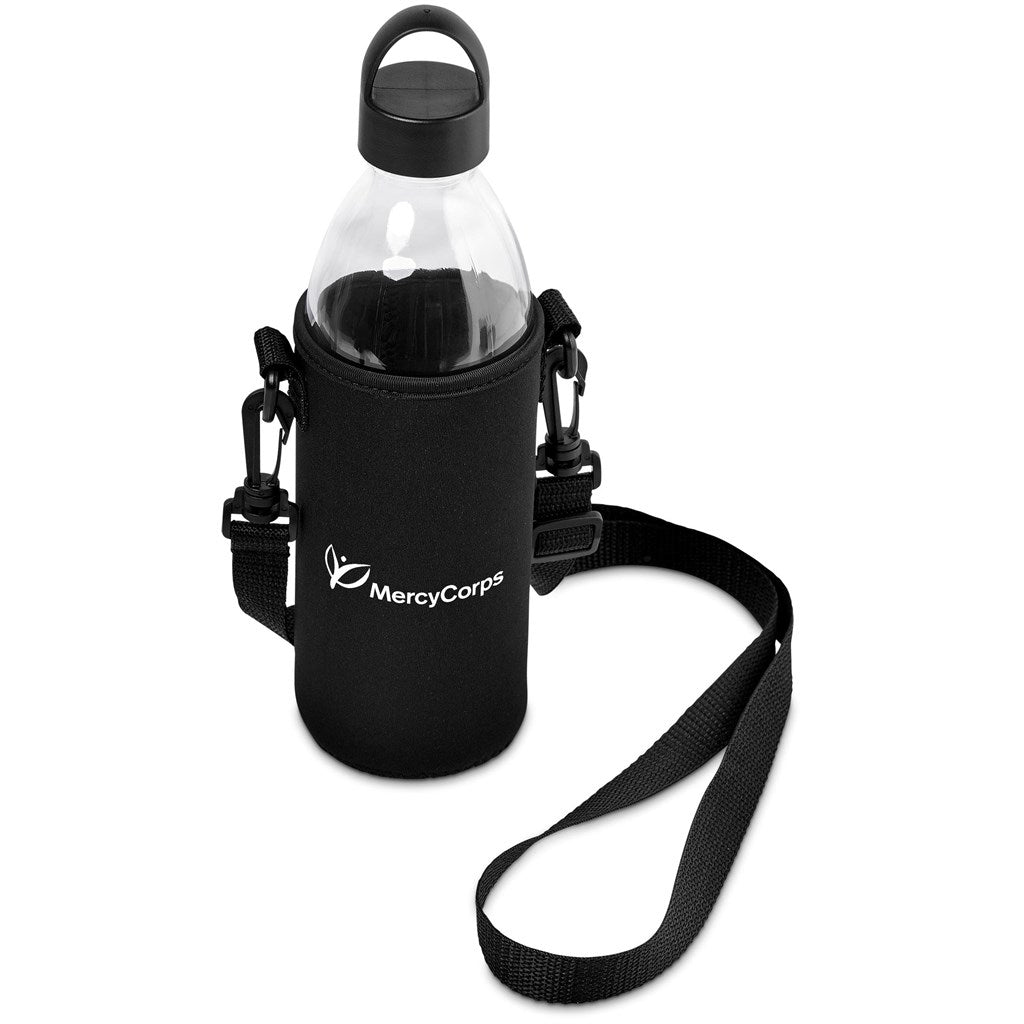 Kooshty Hands-Free Glass Water Bottle – 850ml BLACK