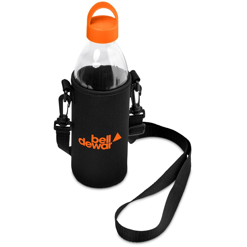 Kooshty Hands-Free Glass Water Bottle – 850ml ORANGE