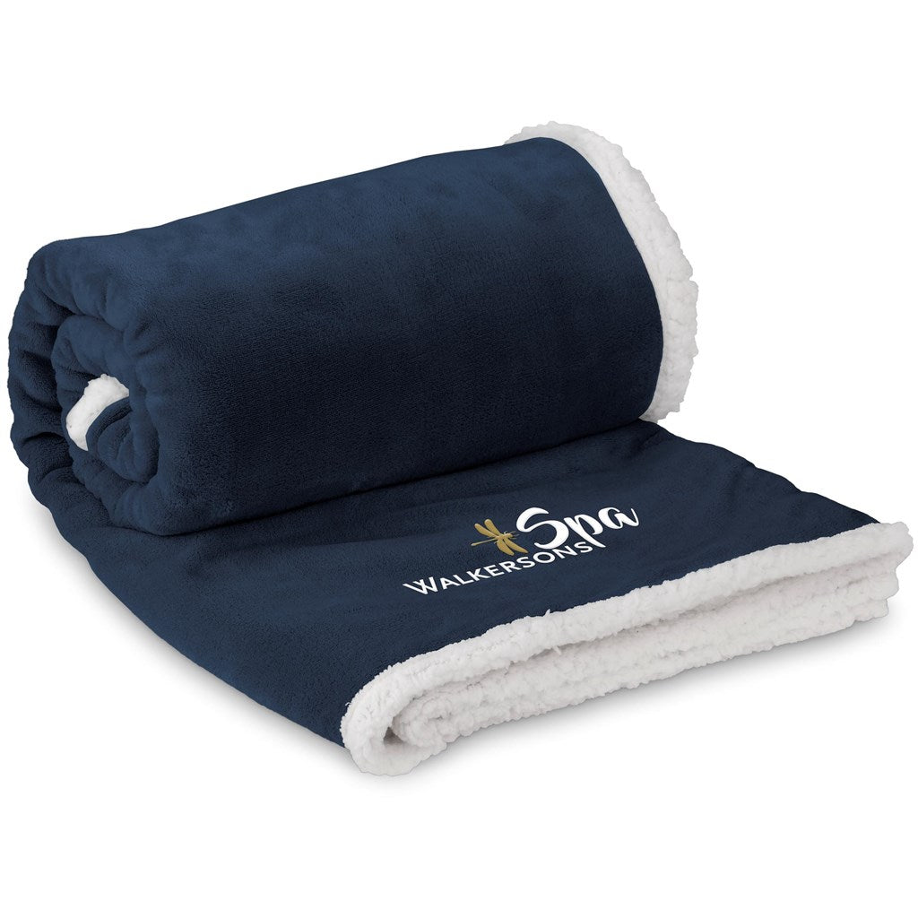 US Basic Mckinley Sherpa Fleece Blanket NAVY
