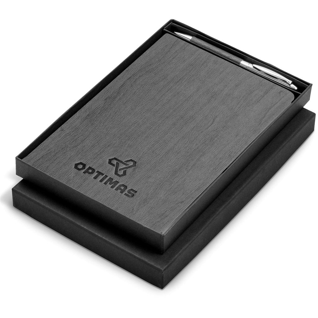 Oakridge Hard Cover Notebook & Pen Set GREY