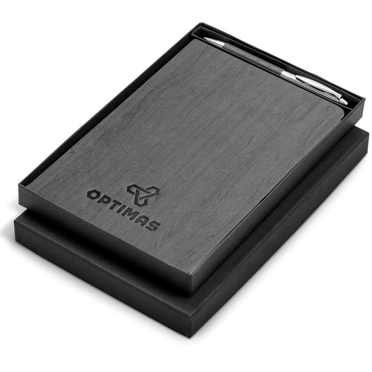 Oakridge Hard Cover Notebook & Pen Set GREY