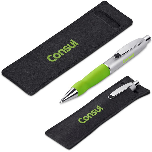 Altitude Turbo Tide Ball Pen in Felt Pouch LIME