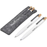 Okiyo Mimo Recycled Aluminum Ball Pen & Pencil Set SOLID WHITE