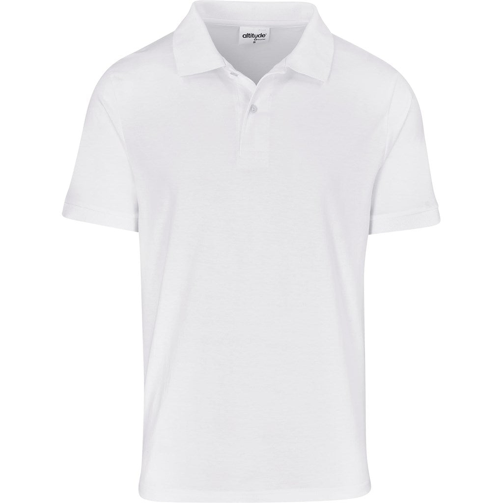 Mens Recycled Promo Golf Shirt WHITE