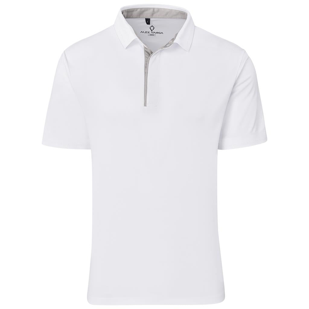 Mens Alex Varga Zenith Golf Shirt WHITE