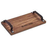 Serendipio Large Farm Style Wooden Tray with Leather Straps NATURAL