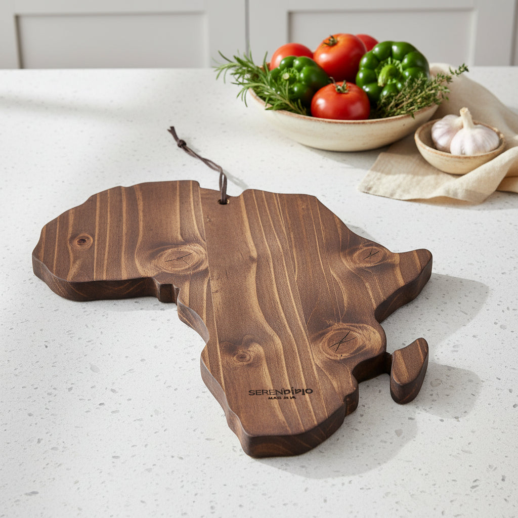 Serendipio African Shaped Wooden Serving Board NATURAL