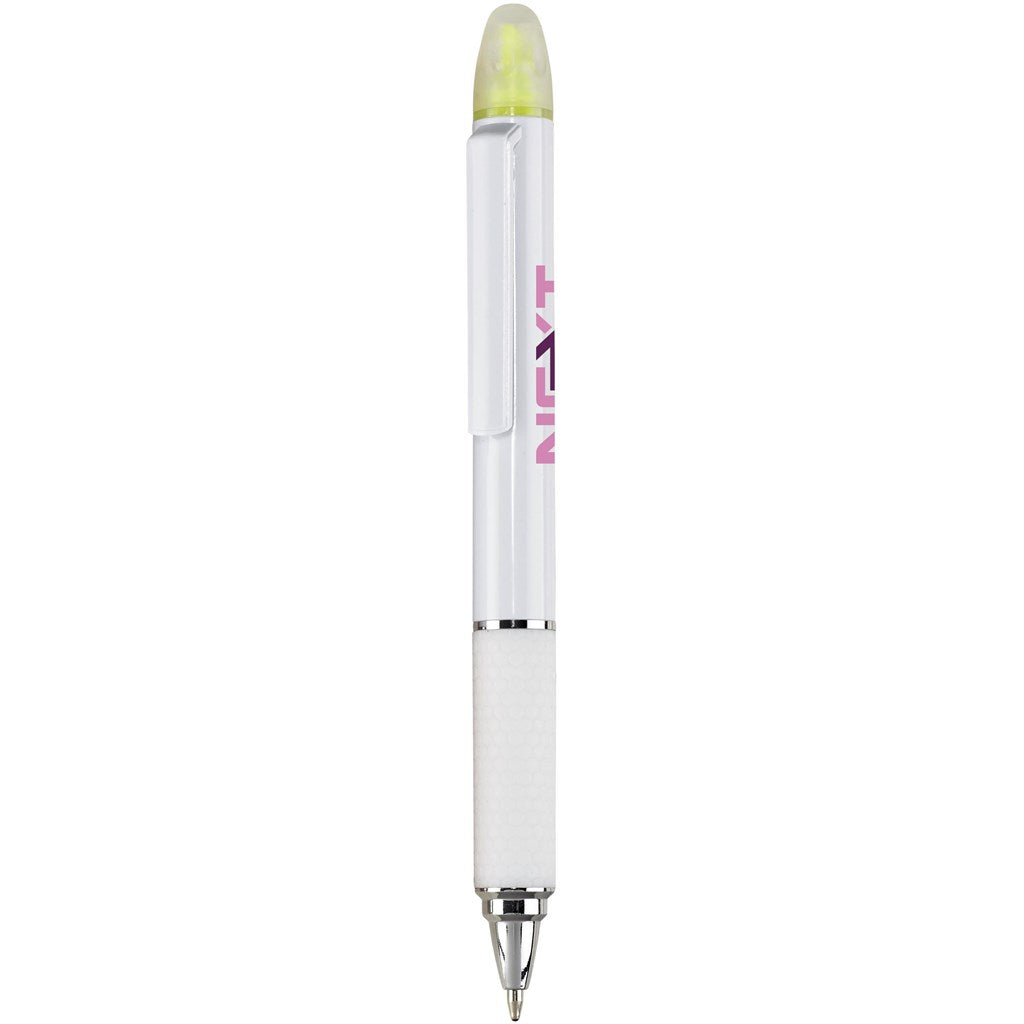 Altitude Topaz Highlighter Ball Pen SOLID WHITE