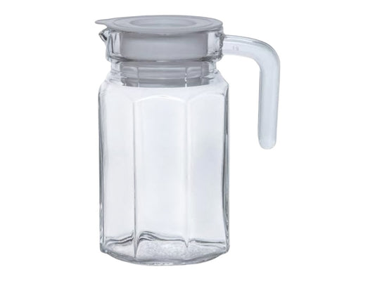 Jug 500ml Octagonal Glass With Plastic Lid 2021-008