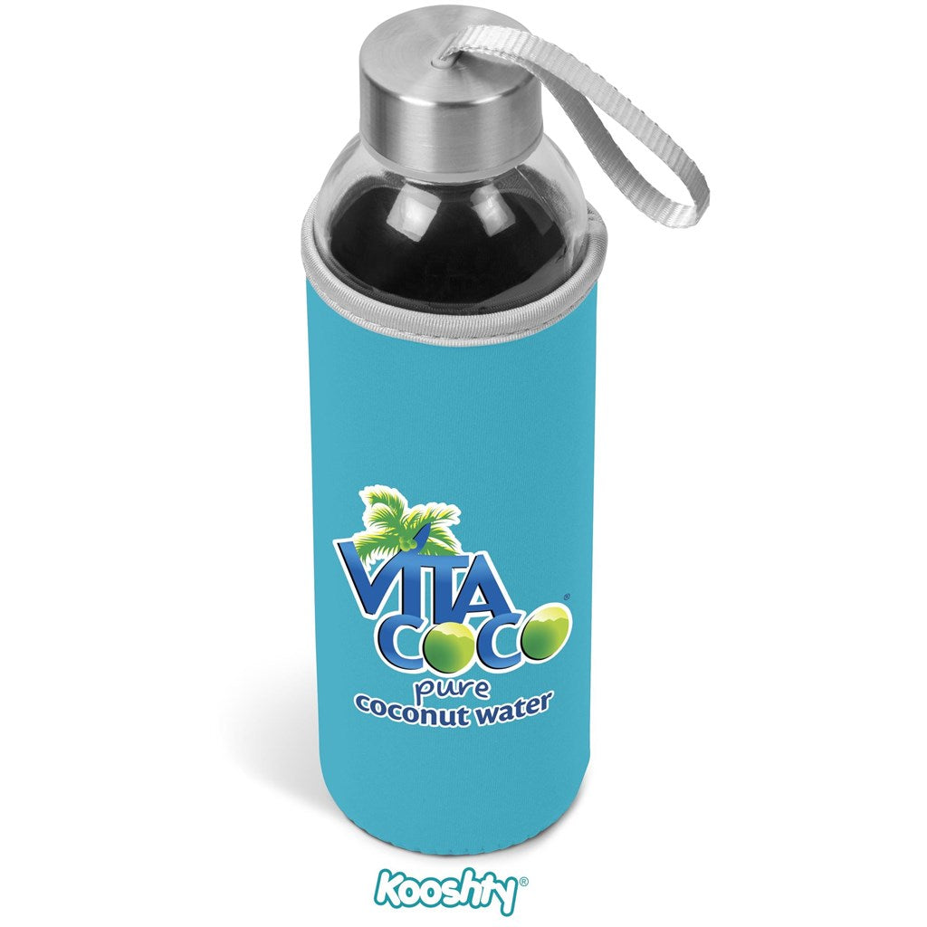 Kooshty Neo Glass Water Bottle - 500ml CYAN
