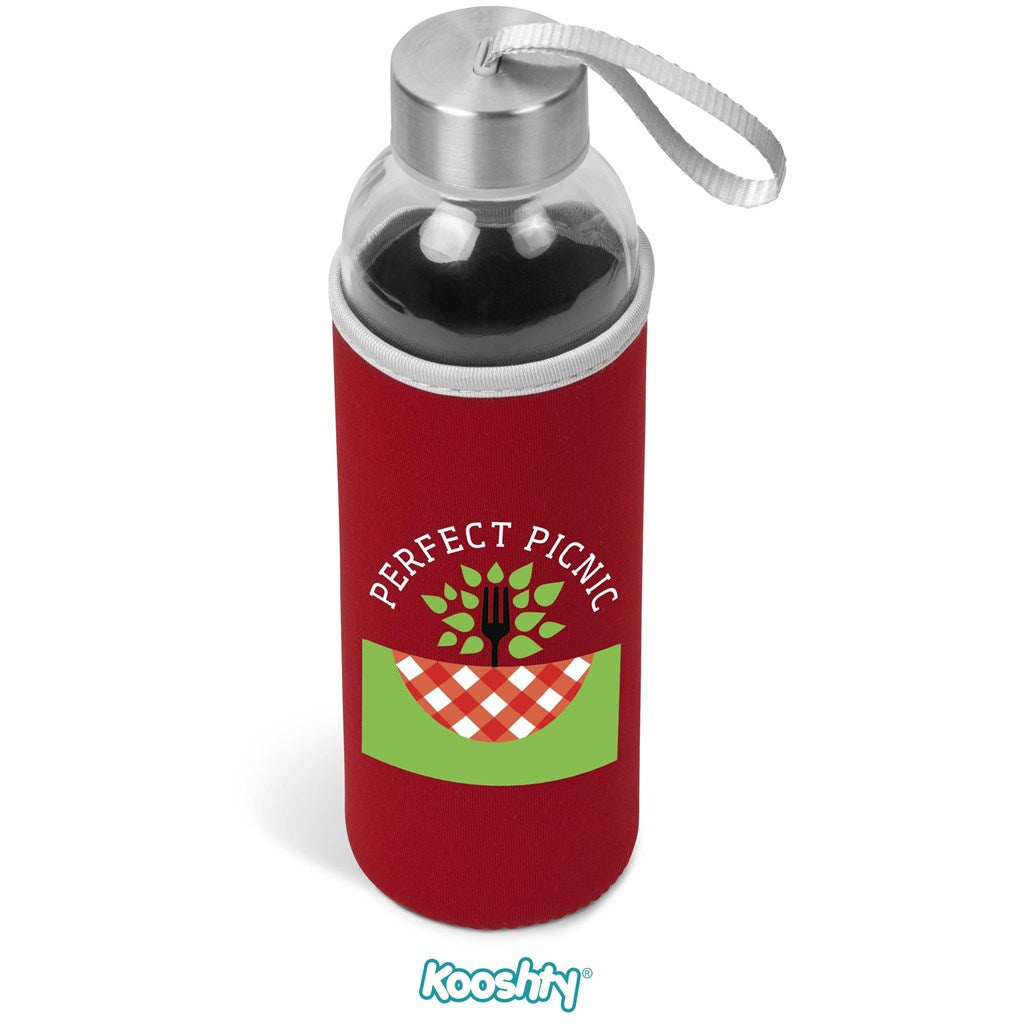 Kooshty Neo Glass Water Bottle - 500ml RED