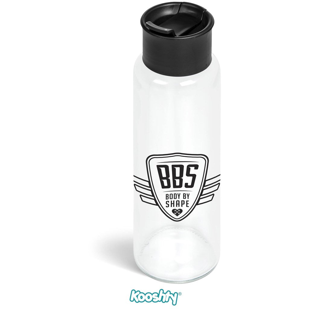 Kooshty Boost Glass Water Bottle - 700ml BLACK