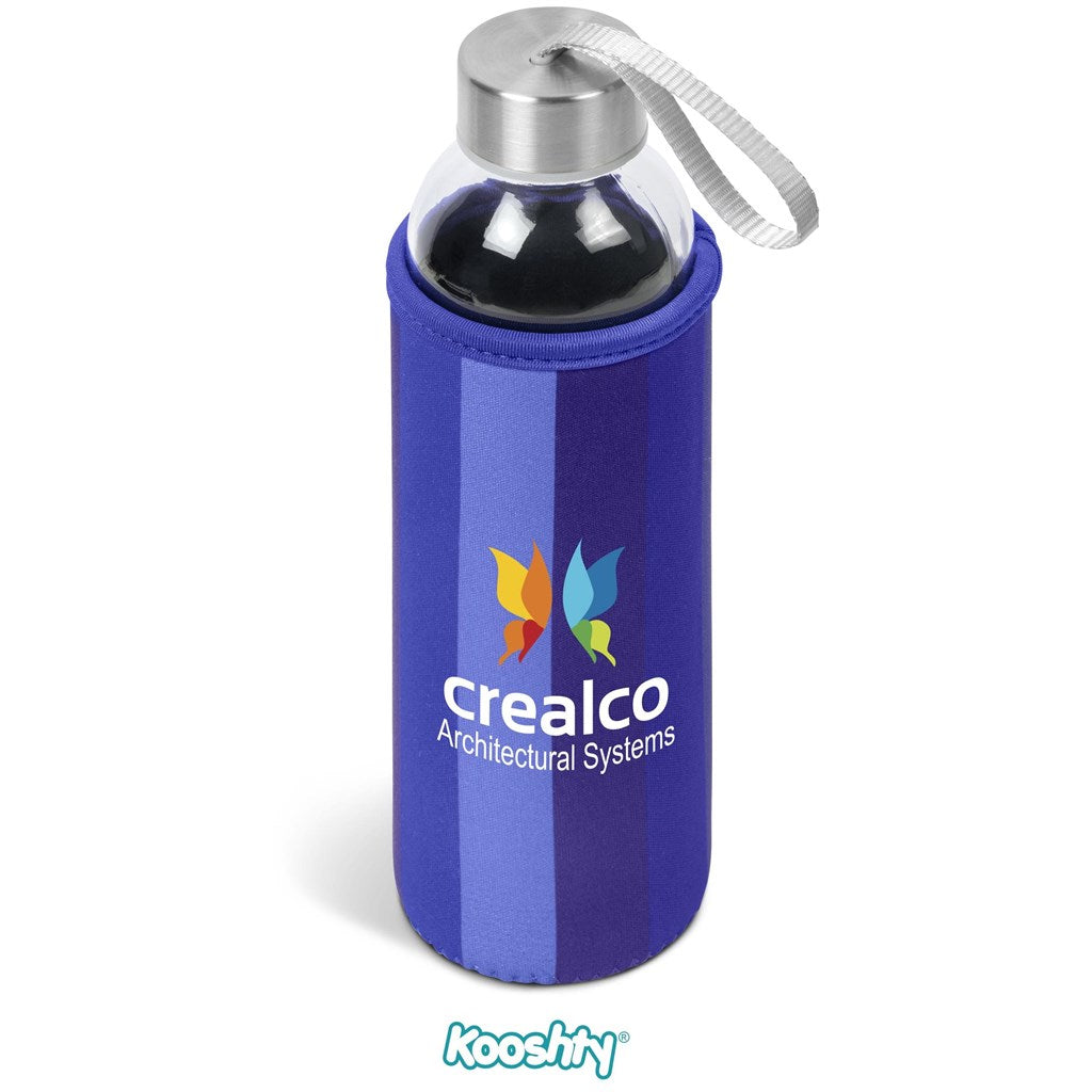 Kooshty Quirky Glass Water Bottle - 500ml BLUE