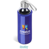 Kooshty Quirky Glass Water Bottle - 500ml BLUE