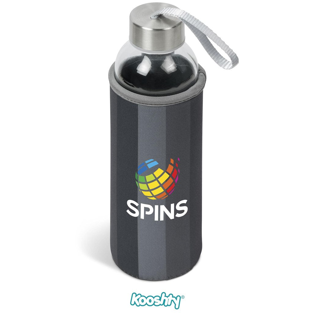 Kooshty Quirky Glass Water Bottle - 500ml GREY