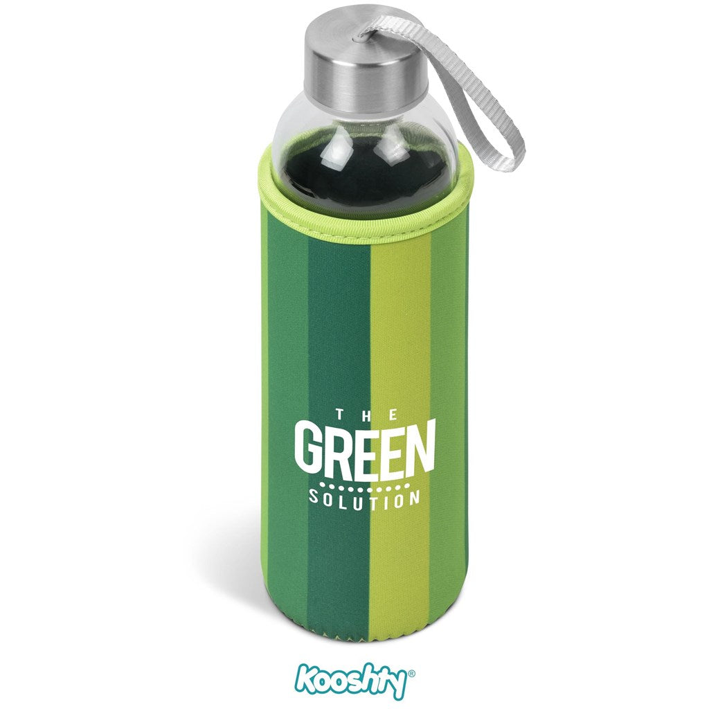 Kooshty Quirky Glass Water Bottle - 500ml LIME