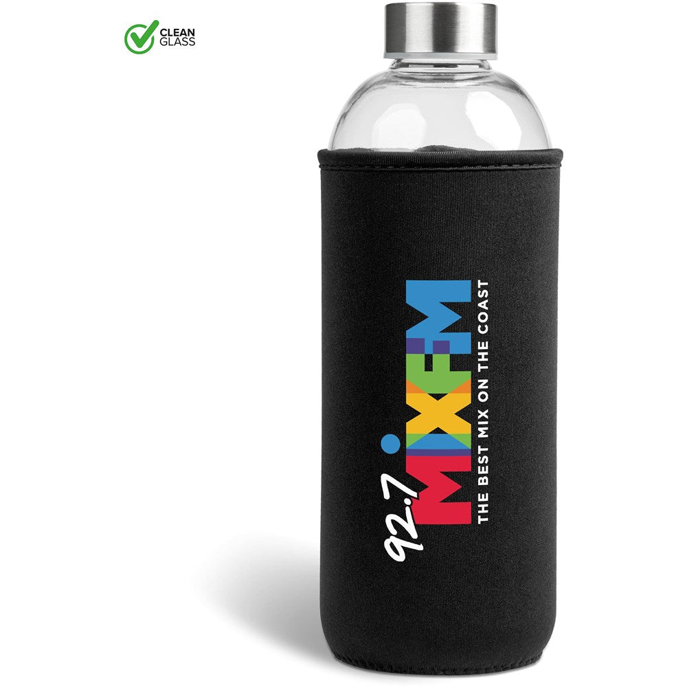 Kooshty Jumbo Glass Water Bottle - 1 Litre BLACK