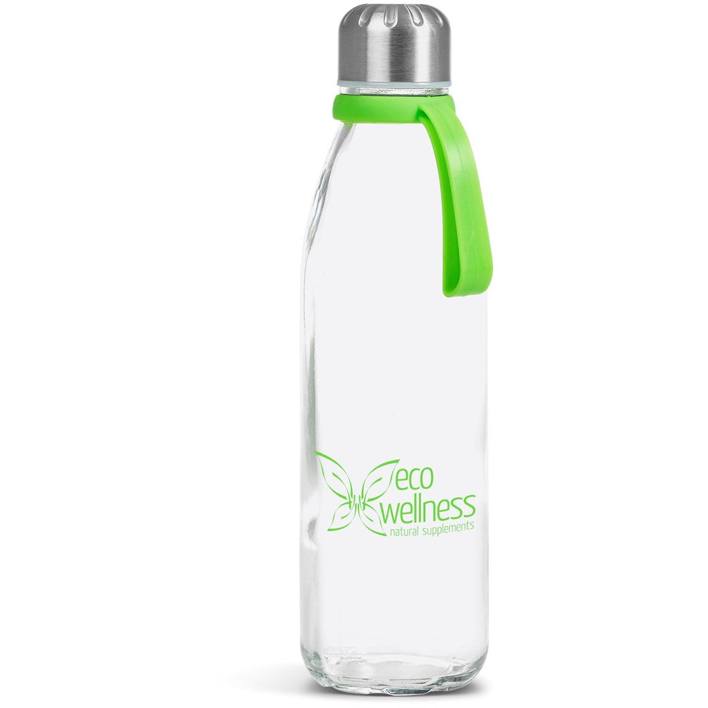 Kooshty Loopy Glass Water Bottle - 650ml LIME