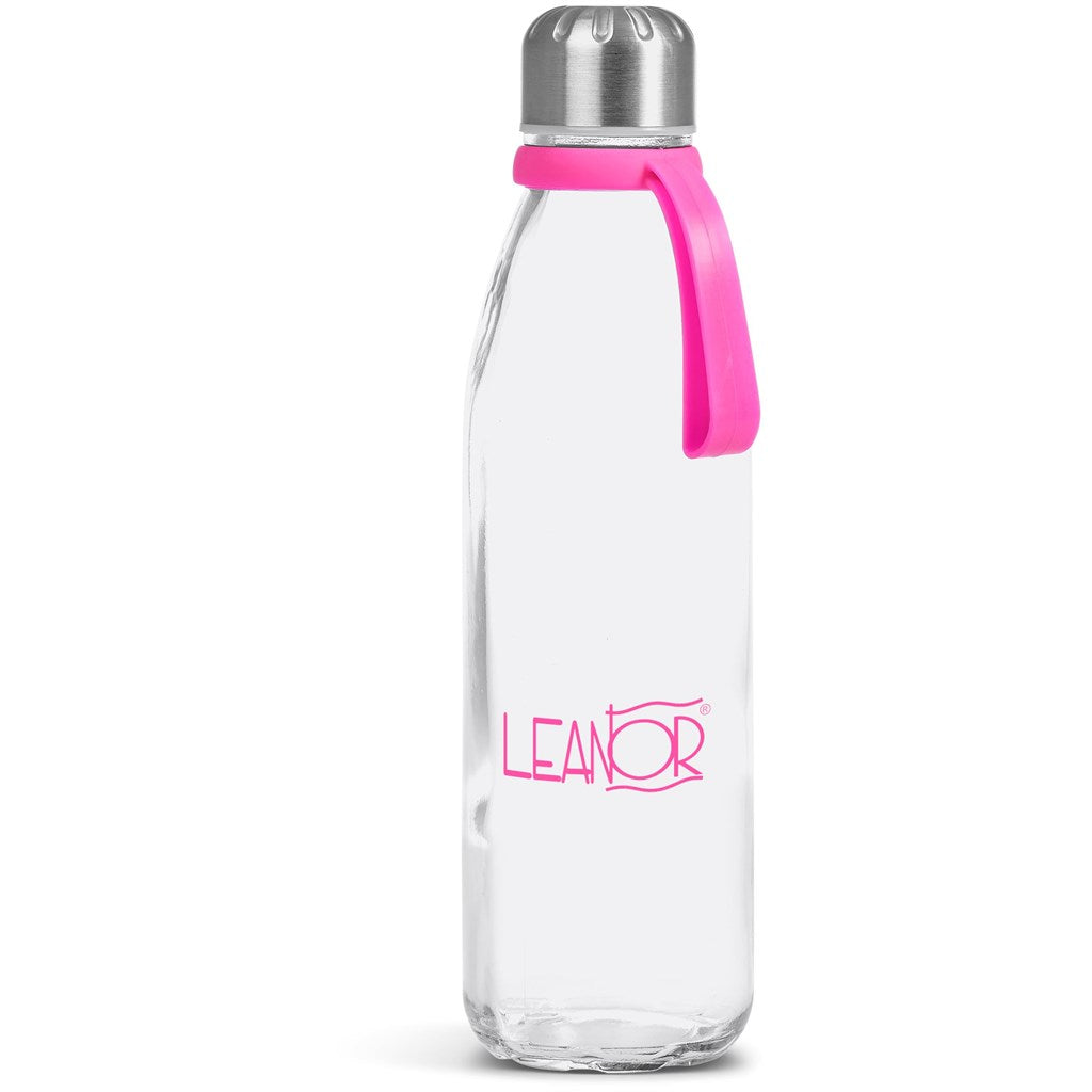 Kooshty Loopy Glass Water Bottle - 650ml PINK