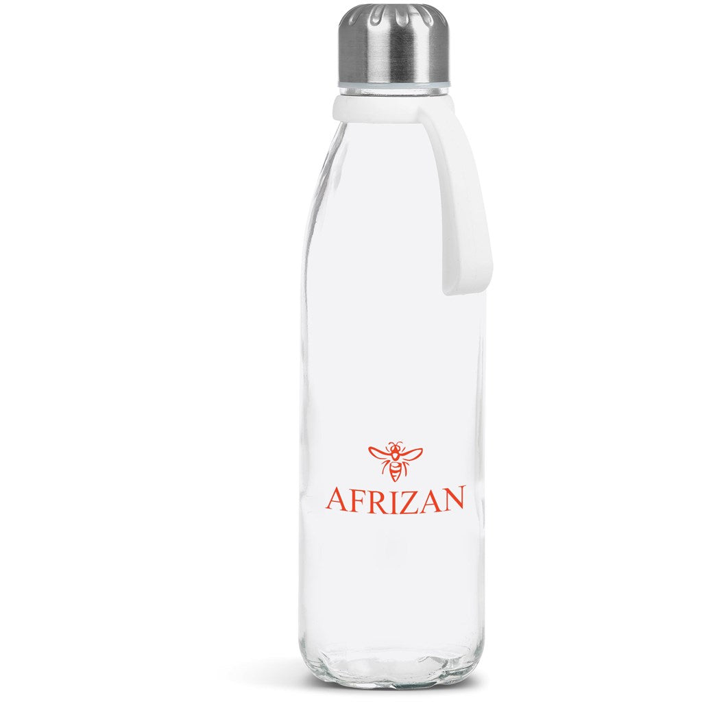 Kooshty Loopy Glass Water Bottle - 650ml SOLID WHITE