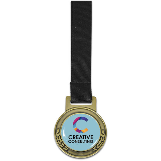 Achiever Medal With Black Petersham Lanyard