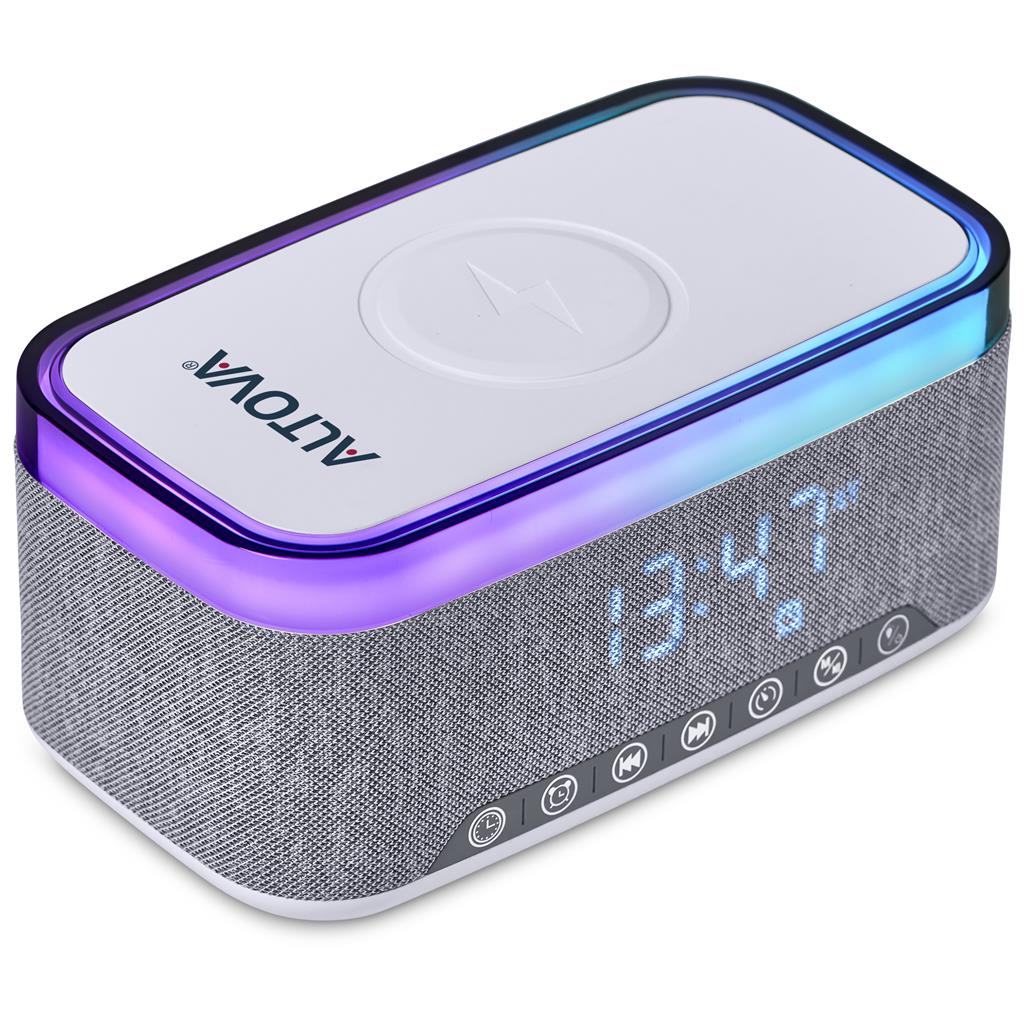 Serendipio Cumberland 10W Bluetooth Speaker Wireless Charger & Clock