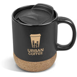 Serendipio Sienna Cork & Ceramic Coffee Mug - 340ml BLACK
