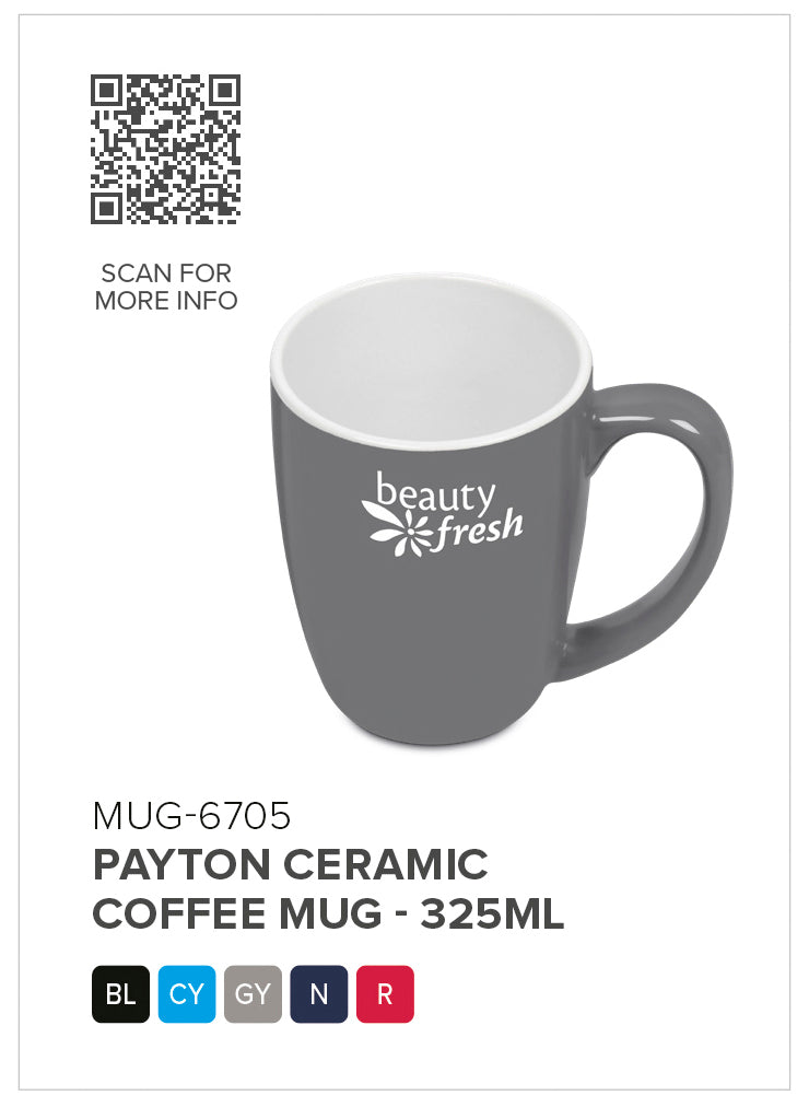 Payton Ceramic Coffee Mug - 325ml - Red