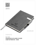 Oakridge A5 Hard Cover Flash Drive Notebook - 8GB
