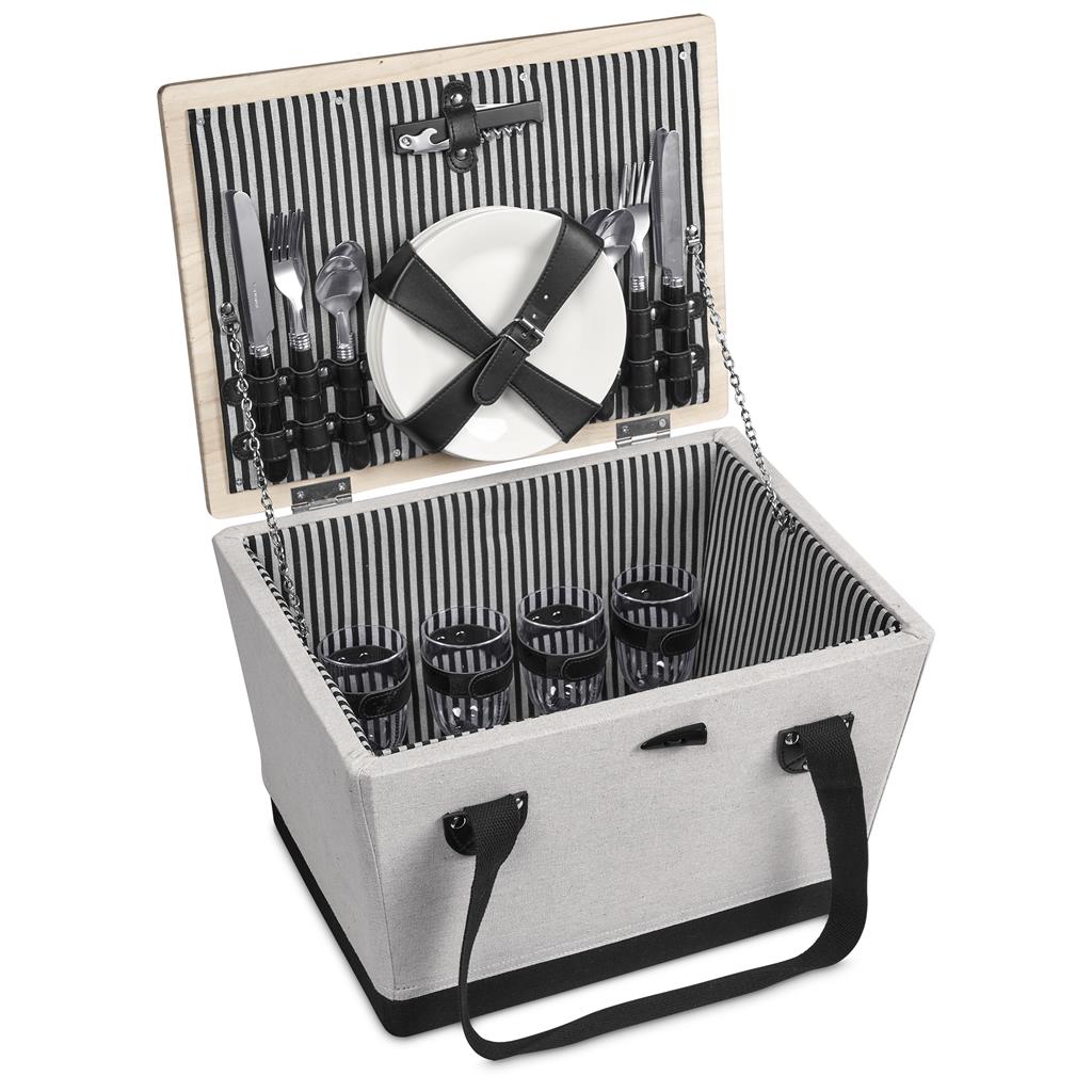 Serendipio Willow 4-Person Picnic Basket BLACK