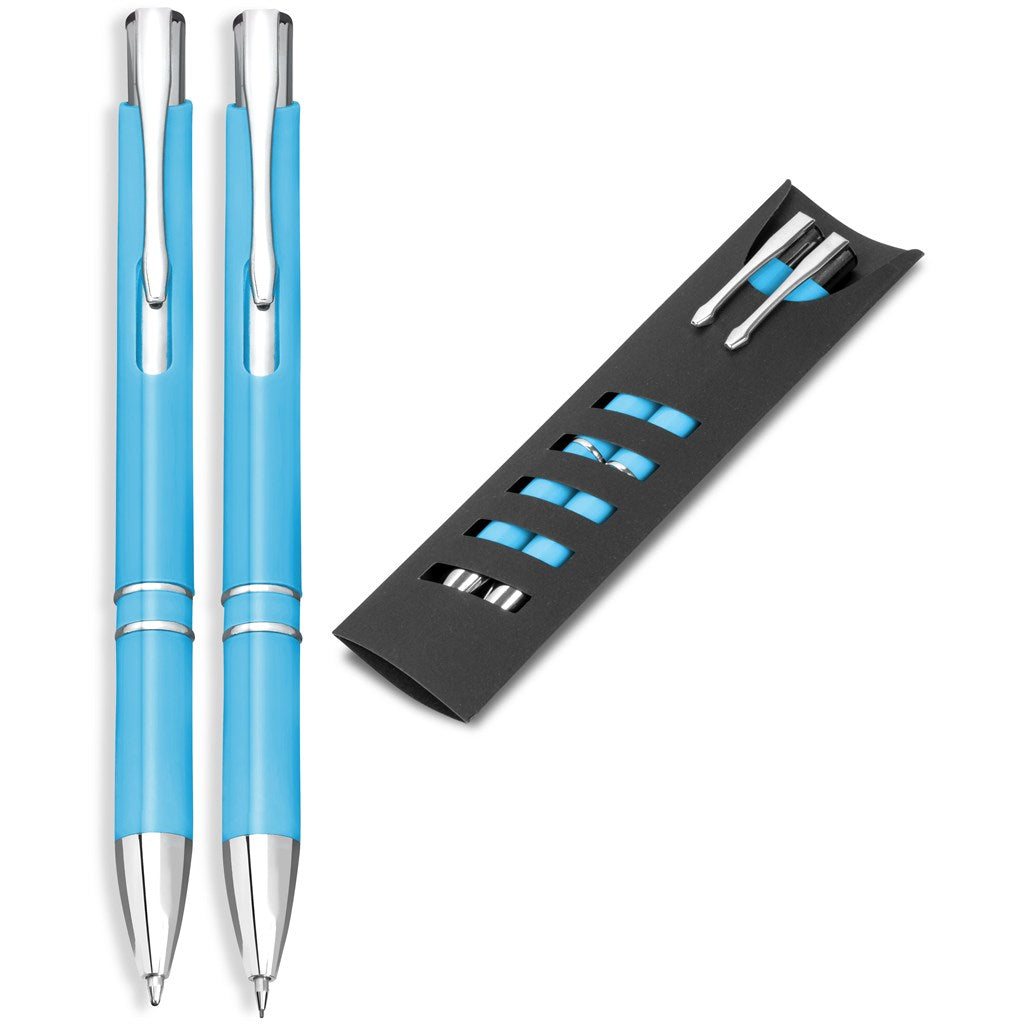 Electra Ball Pen & Pencil Set CYAN