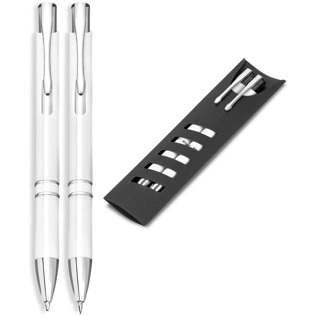 Electra Ball Pen & Pencil Set SOLID WHITE
