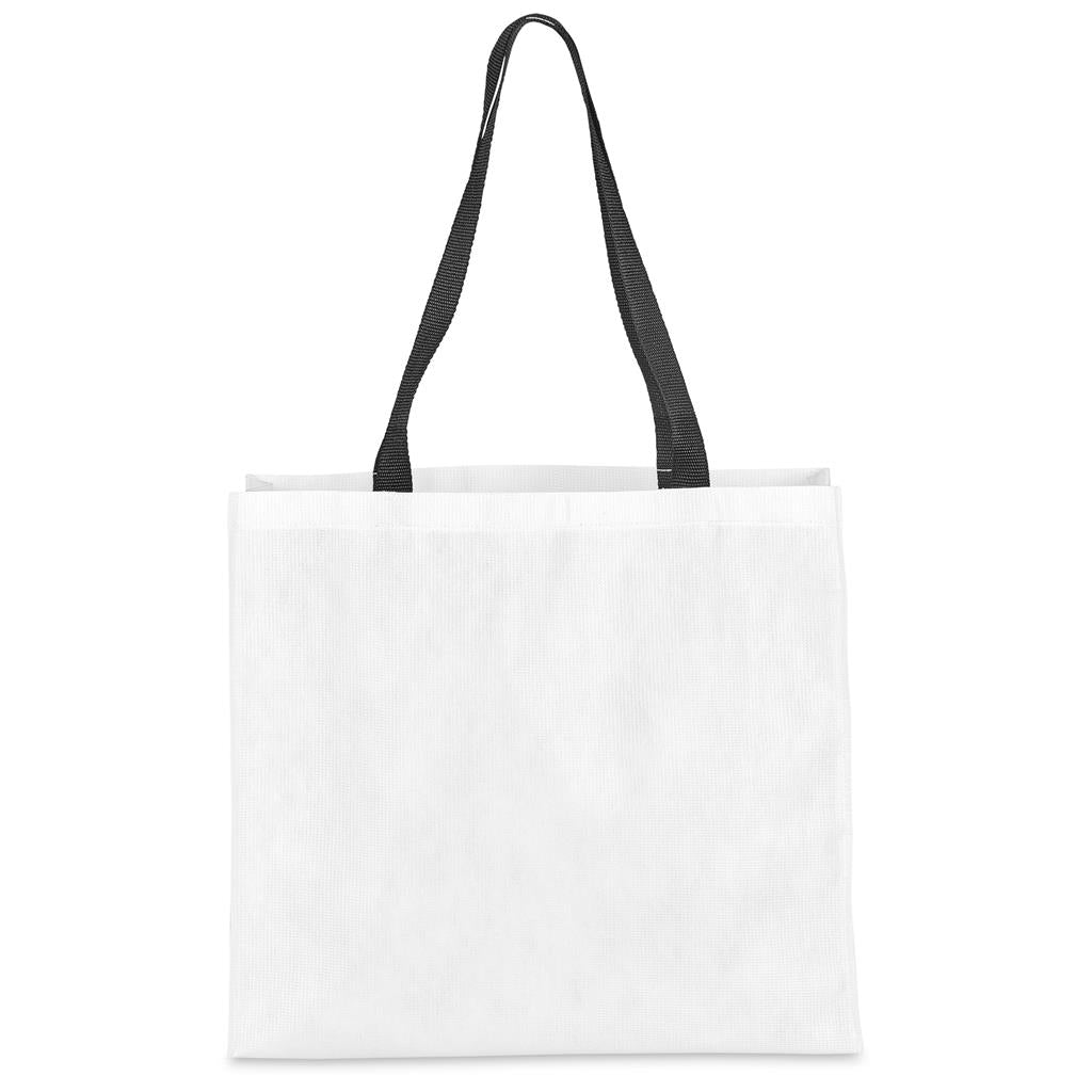 Pre-Printed Sample Hoppla Footloose RPET Stitch-Bond Shopper BLACK