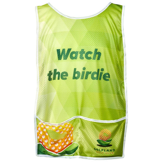 Pre-Production Sample Hoppla Jackal Polyester Caddy Bib with PVC Name Sleeve