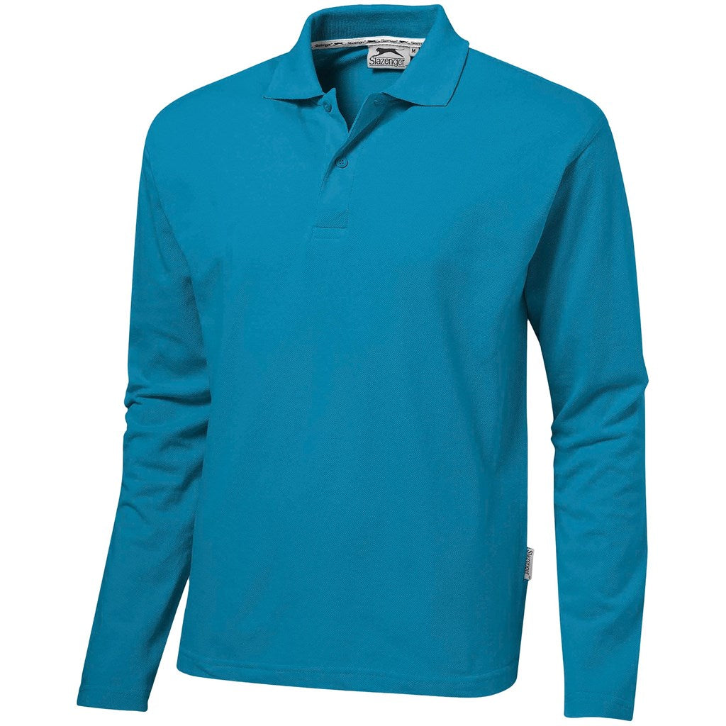 Mens Long Sleeve Zenith Golf Shirt - Aqua AQUA