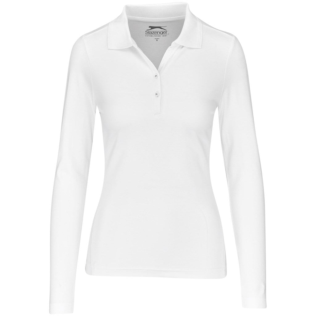Ladies Long Sleeve Zenith Golf Shirt - White WHITE