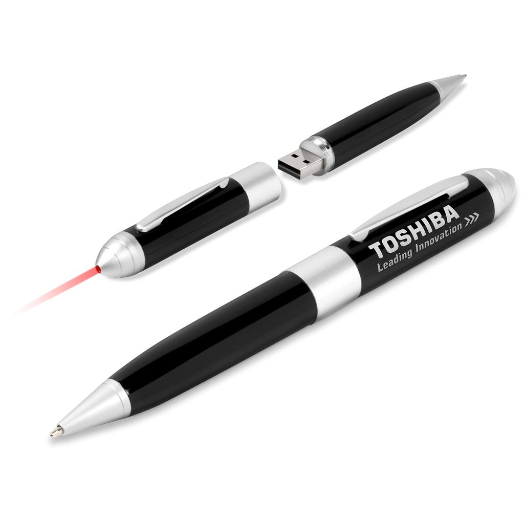 Kilobyte Flash Drive Pen & Laser Pointer - 8GB 8GB BLACK