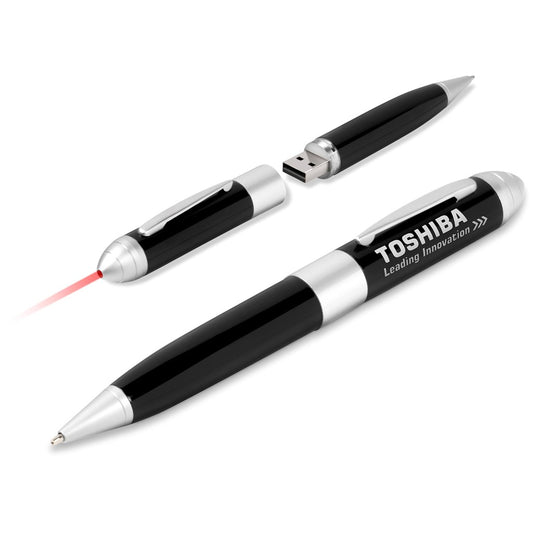 Kilobyte Flash Drive Pen & Laser Pointer - 8GB 8GB BLACK