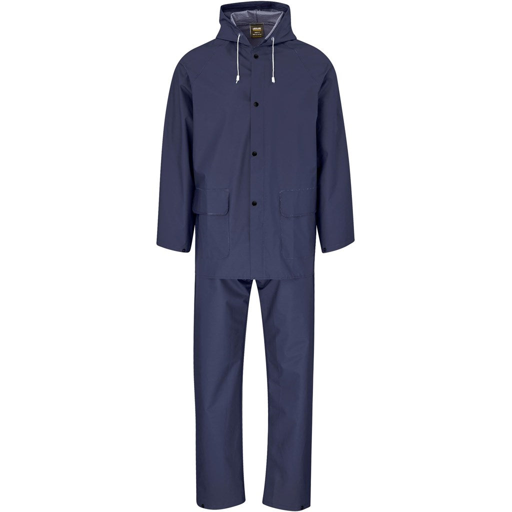 Light Hurricane Rubberised Polyester/PVC Rainsuit - Navy
