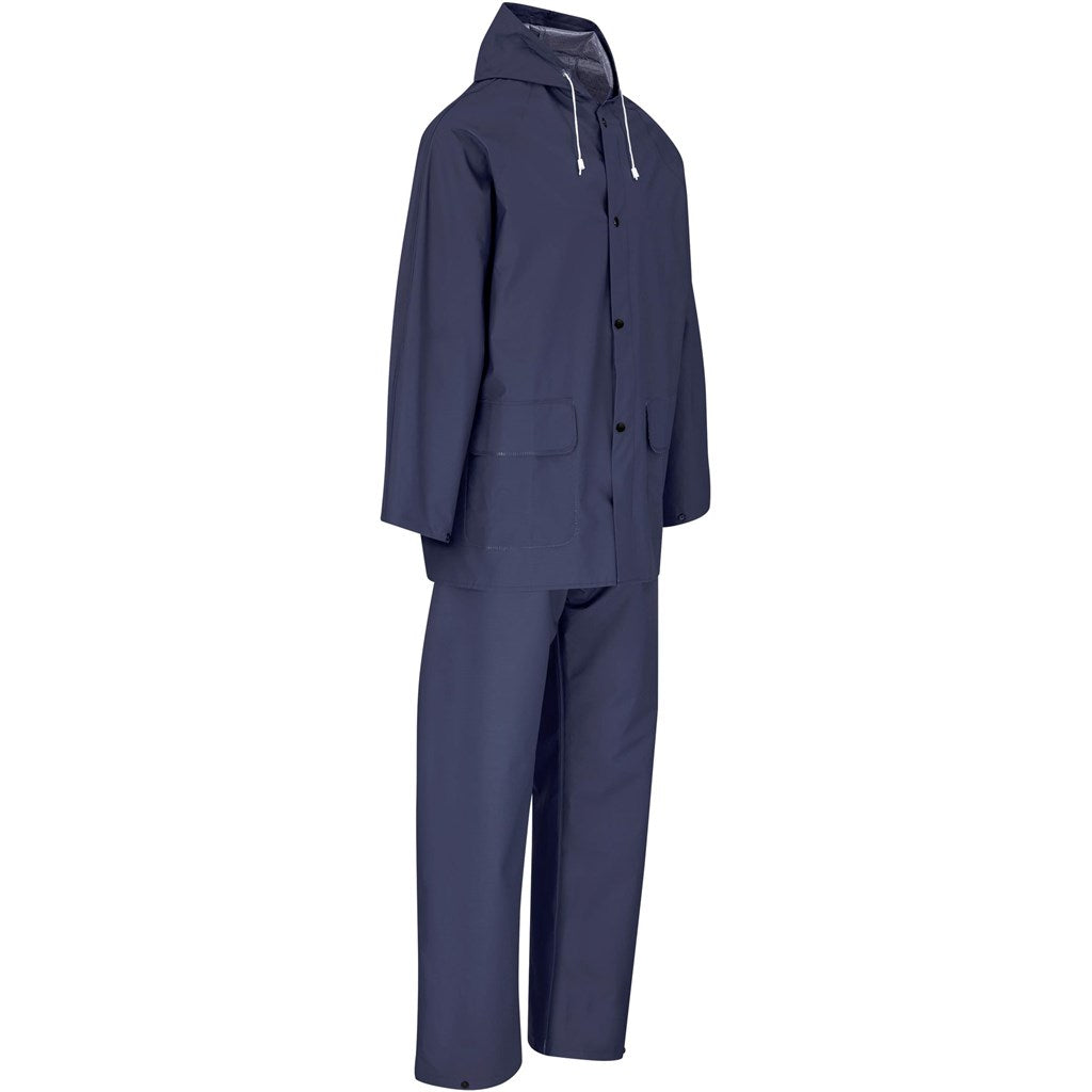 Light Hurricane Rubberised Polyester/PVC Rainsuit - Navy