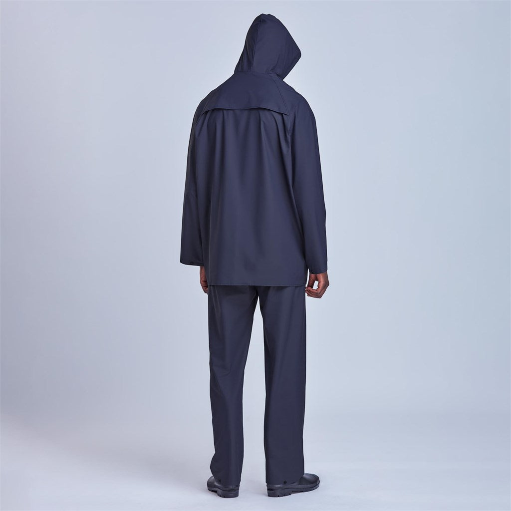 Light Hurricane Rubberised Polyester/PVC Rainsuit - Navy