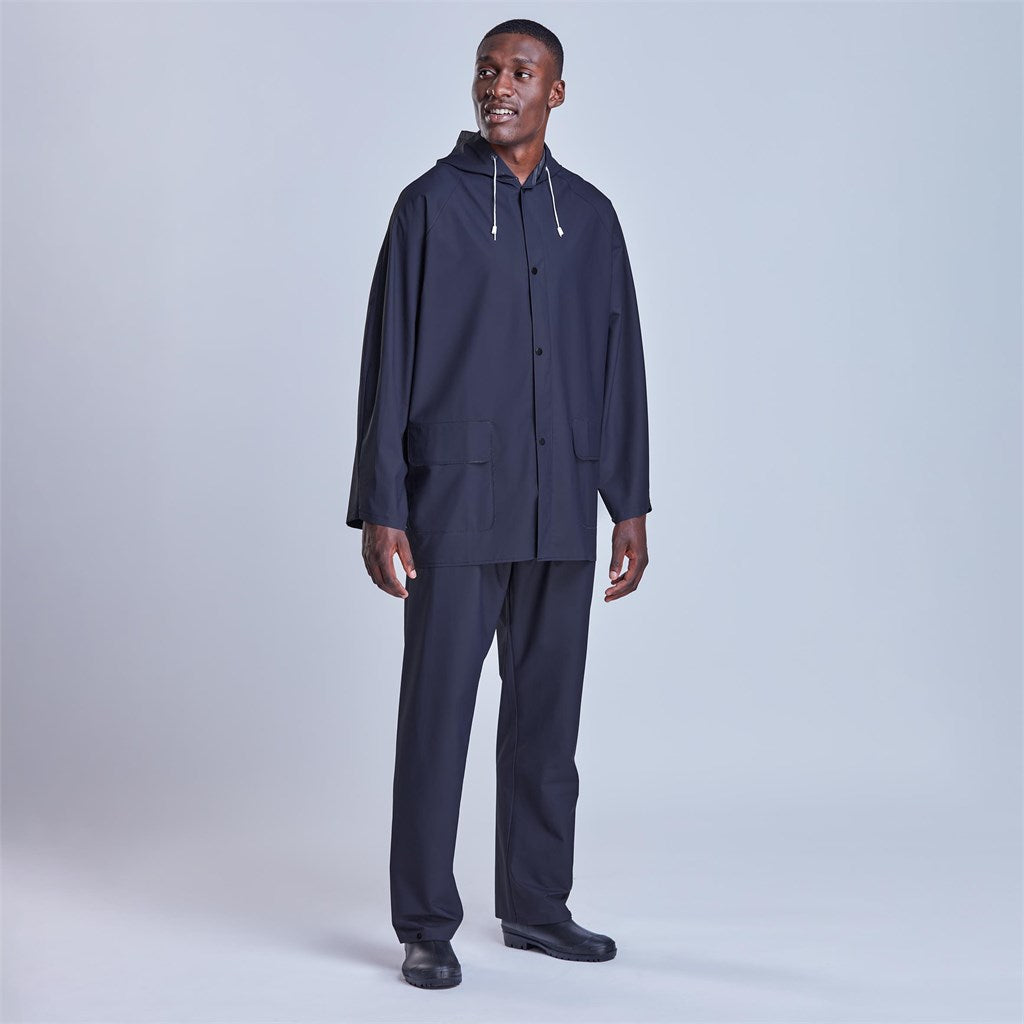 Light Hurricane Rubberised Polyester/PVC Rainsuit - Navy