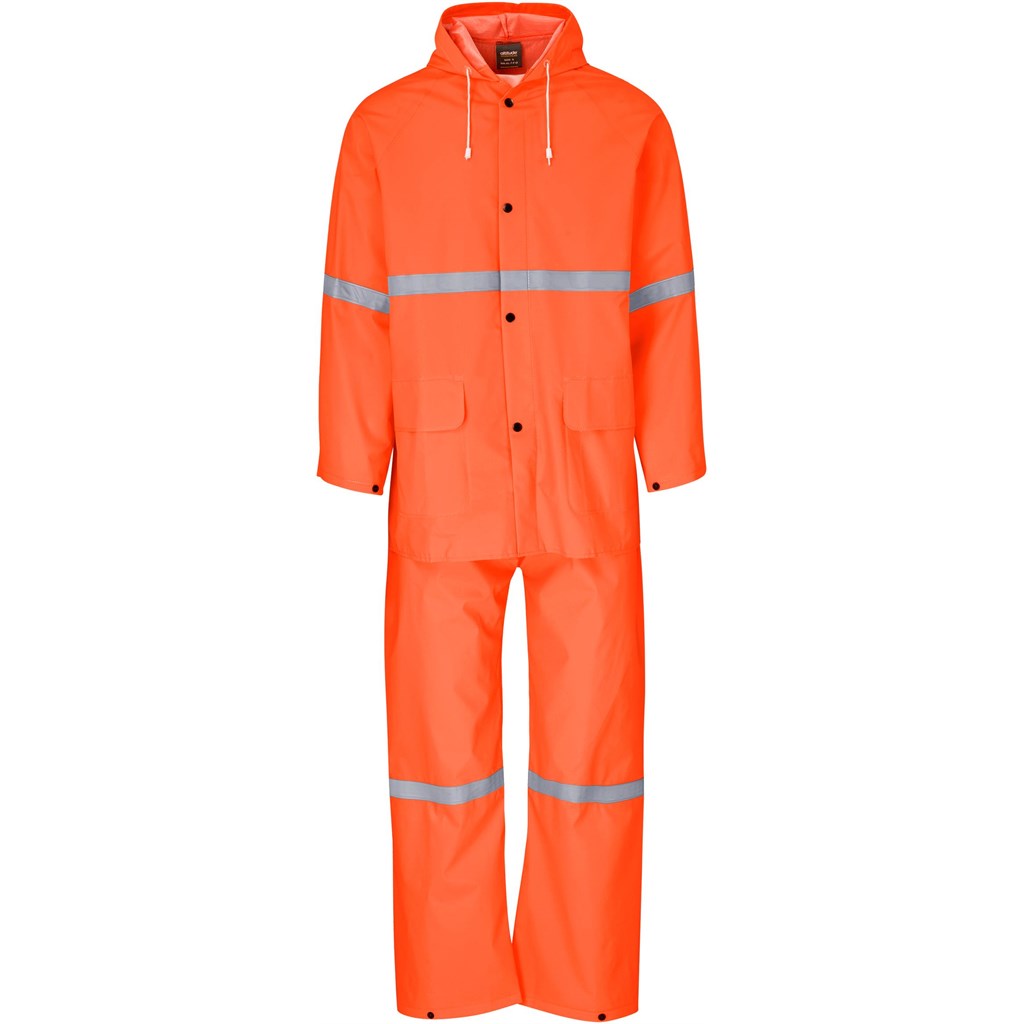 Light Duty Tornado Hi-Viz Reflective Rubberised Rainsuit - Navy