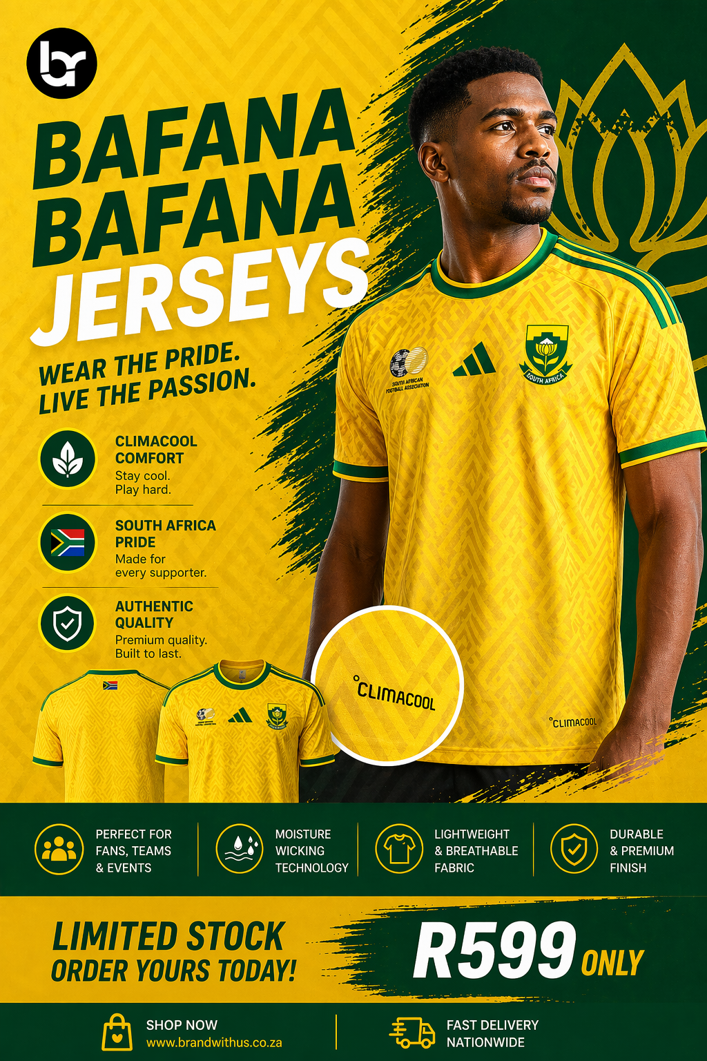 Bafana Bafana Yellow Replica Jersey 2026